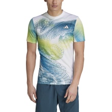 adidas Tennis-Tshirt Printed Pro HEAT.RDY weiss/bunt Herren